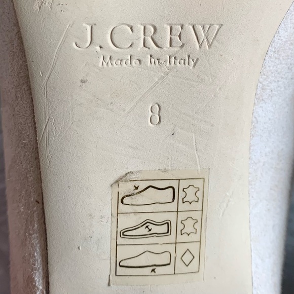 J. Crew Chunky Tortoise Heel Neutral Suede Shoes 8 - Picture 9 of 10